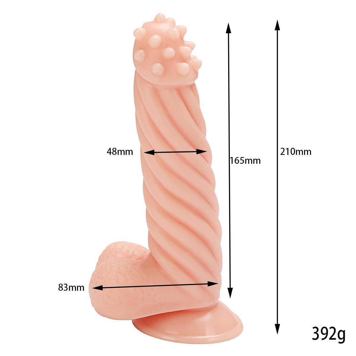 Massage simulation of threaded anal plug particles using artificial penis, toad head wl235