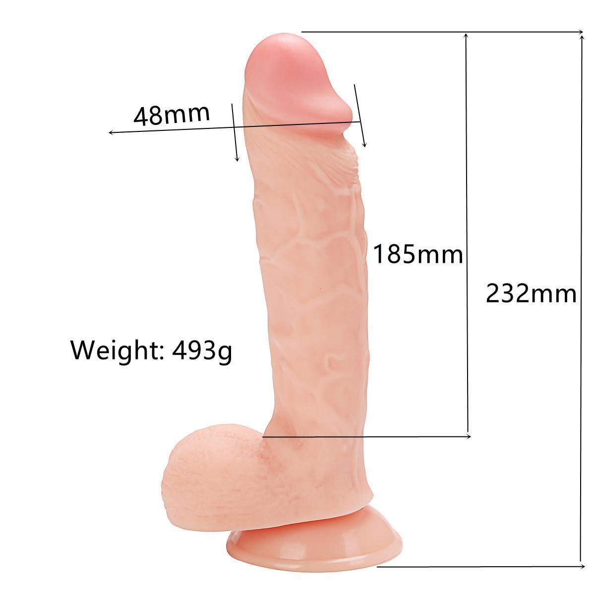 Simulated large penis, 9-inch thick suction cup, female masturbation wl270