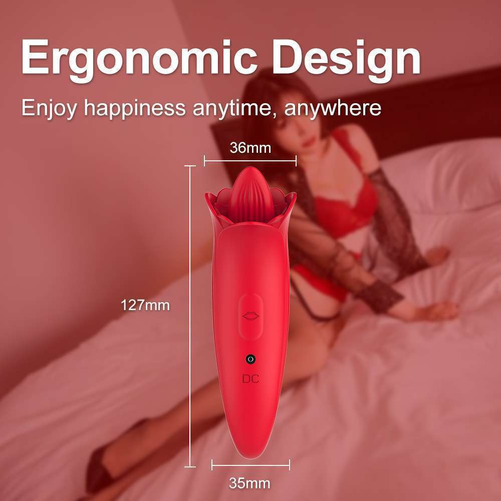 Silicone Rose, tongue 5-frequency tongue licking female flirting vibrator