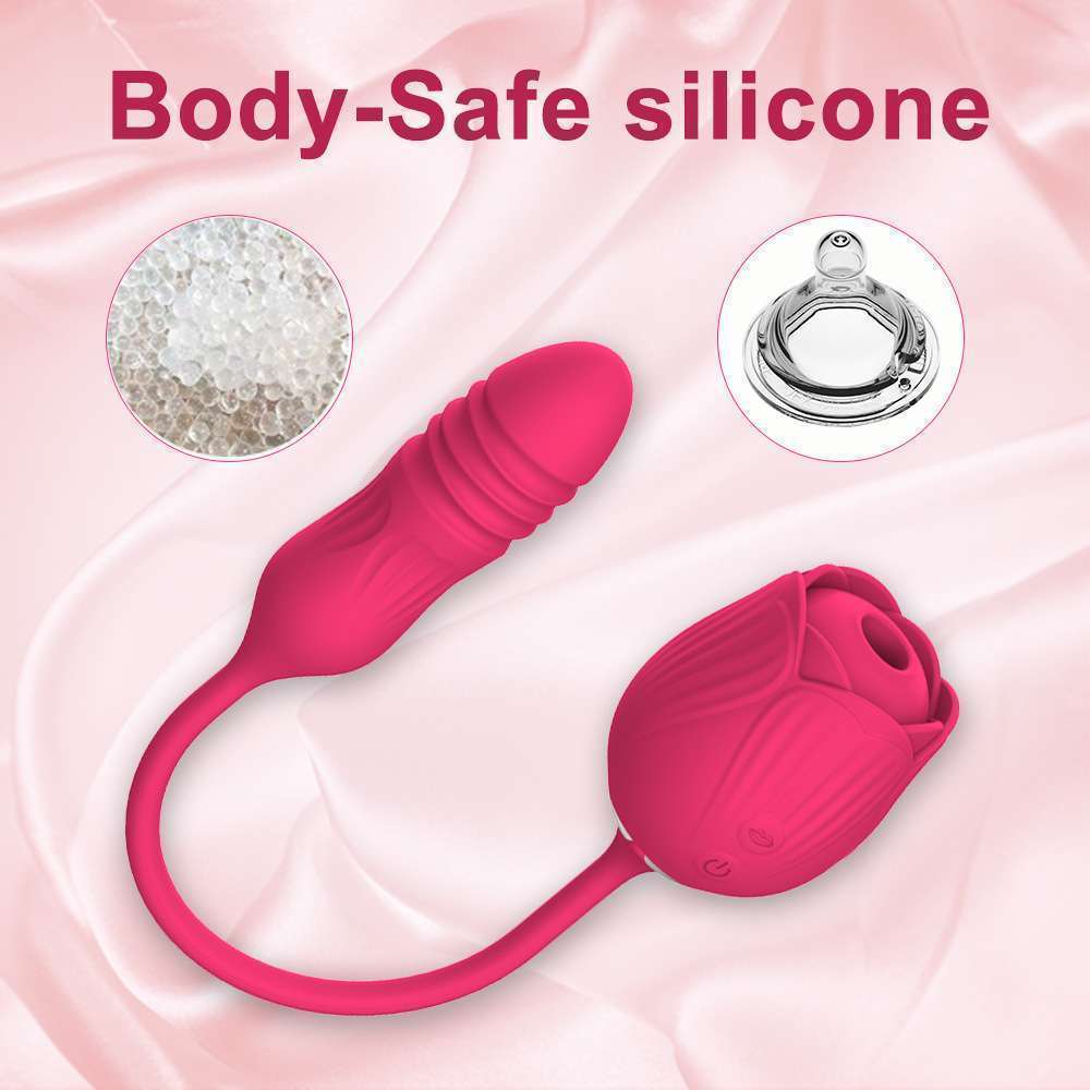 New Rose Telescopic Jump Egg Double Head Sucking Vibration Jump Egg Female Masturbation and Fun Products