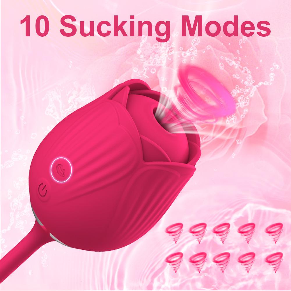 New Rose Telescopic Jump Egg Double Head Sucking Vibration Jump Egg Female Masturbation and Fun Products
