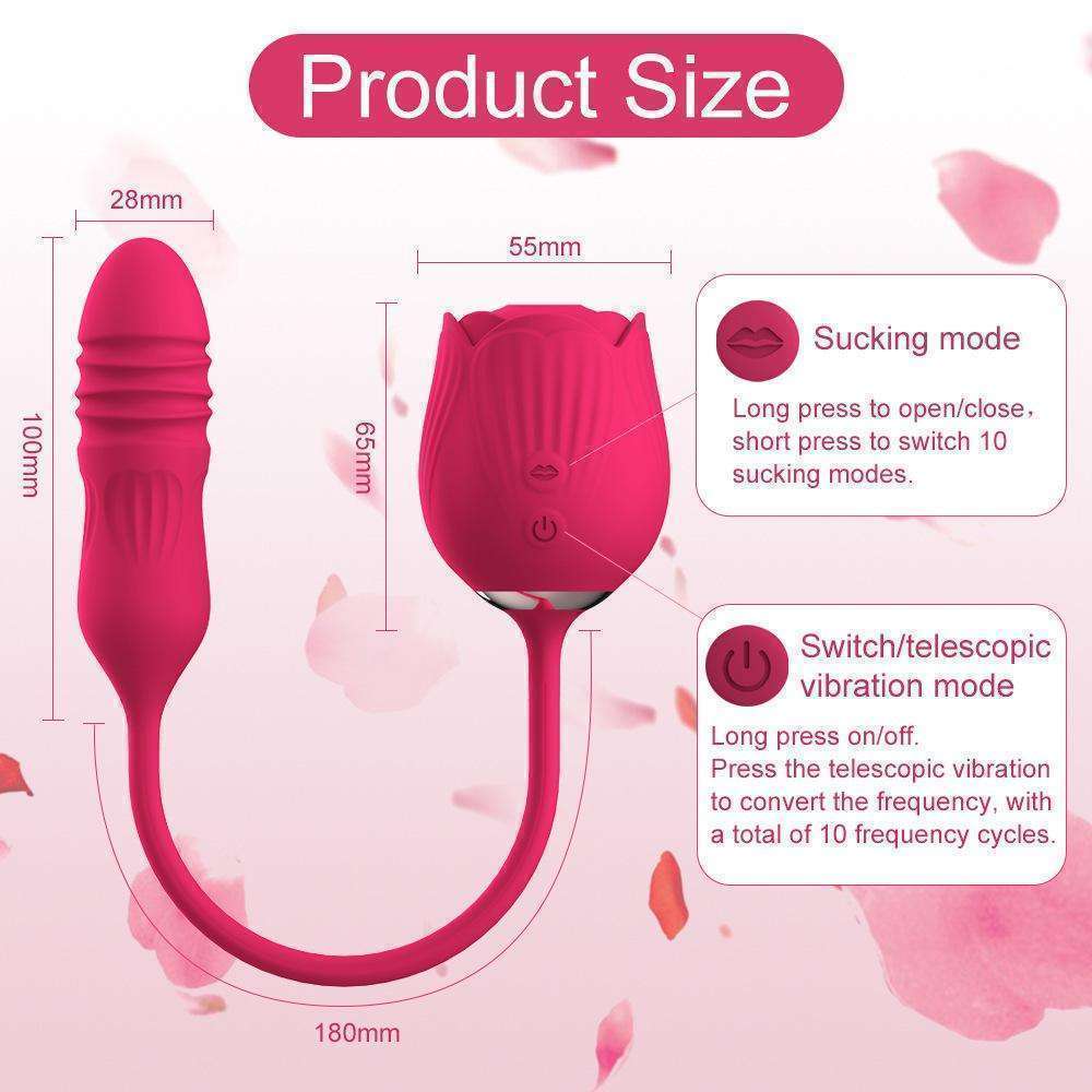 New Rose Telescopic Jump Egg Double Head Sucking Vibration Jump Egg Female Masturbation and Fun Products