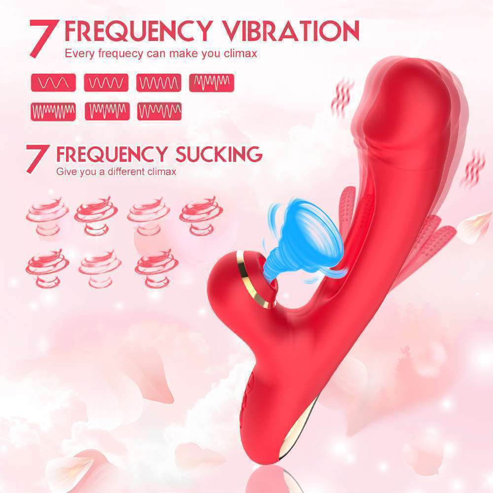 Female masturbator patting and sucking vibrator stimulating vibrator