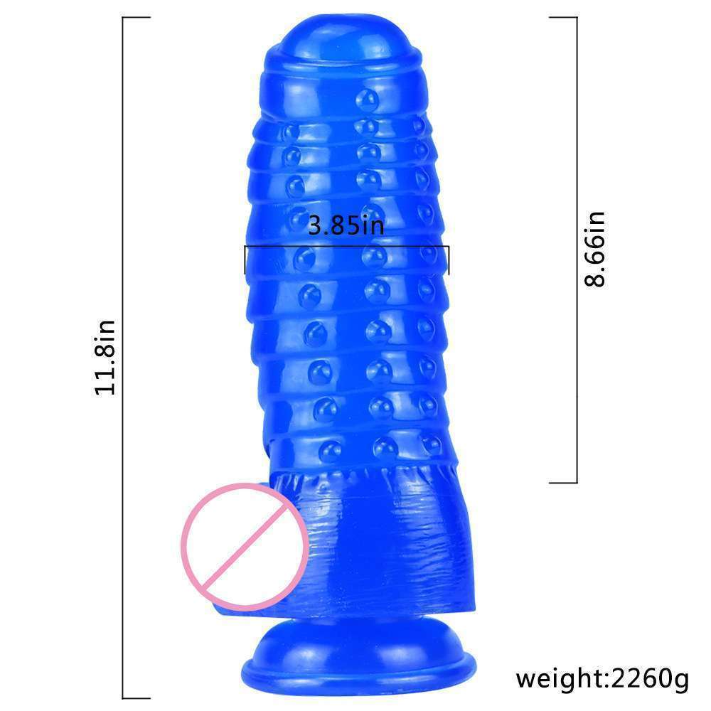 Reynold-11.8 Inch Large Ribbed Dildo