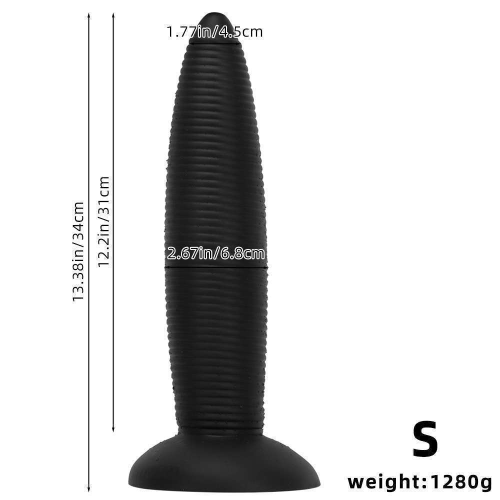 Silicone threaded huge anal plug