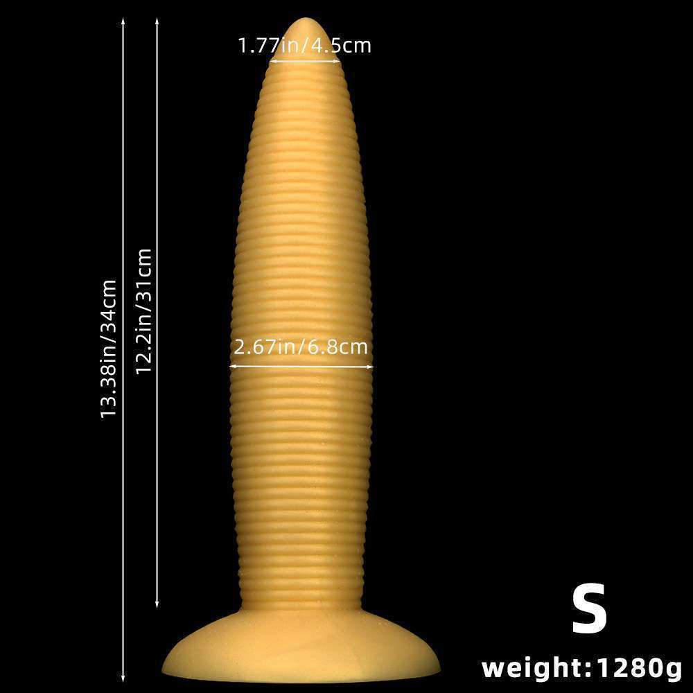 Silicone threaded huge anal plug
