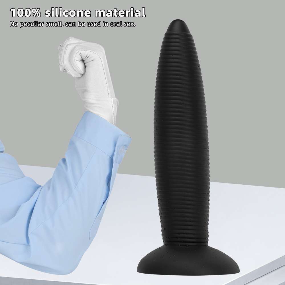 Silicone threaded huge anal plug