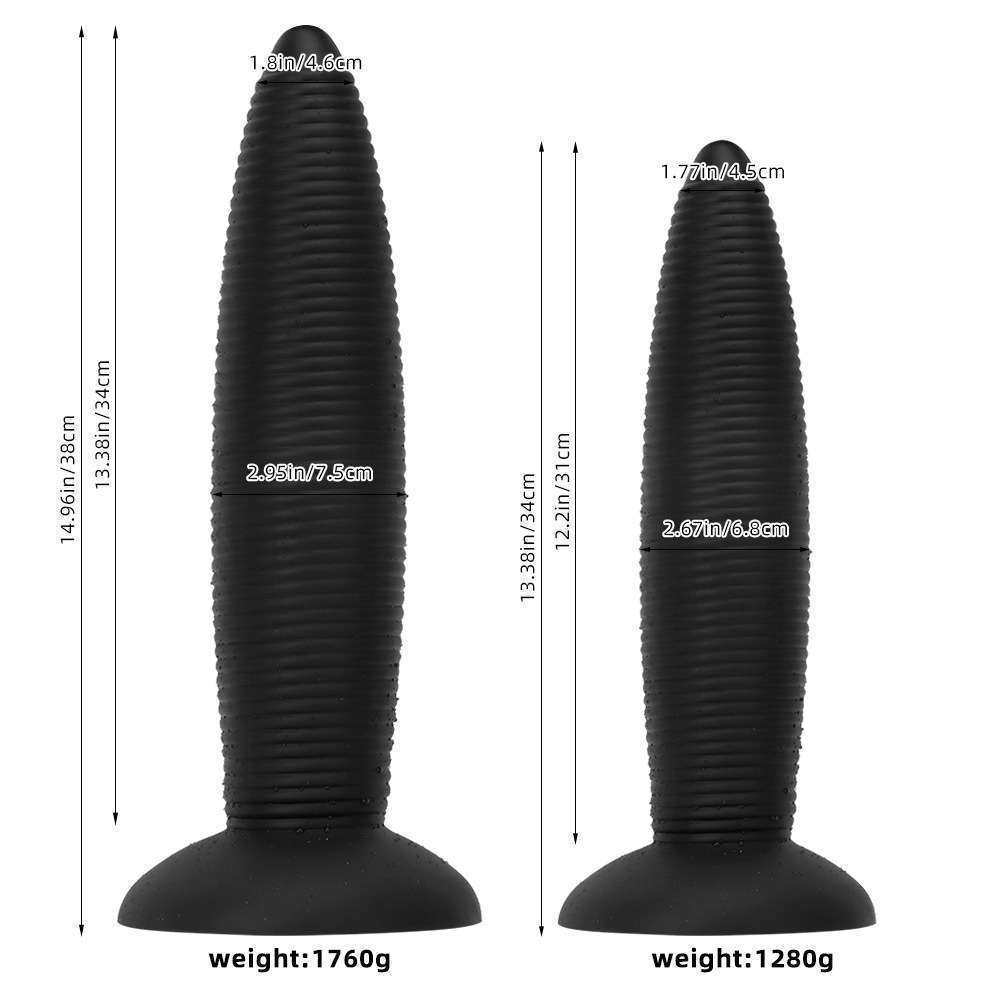 Silicone threaded huge anal plug