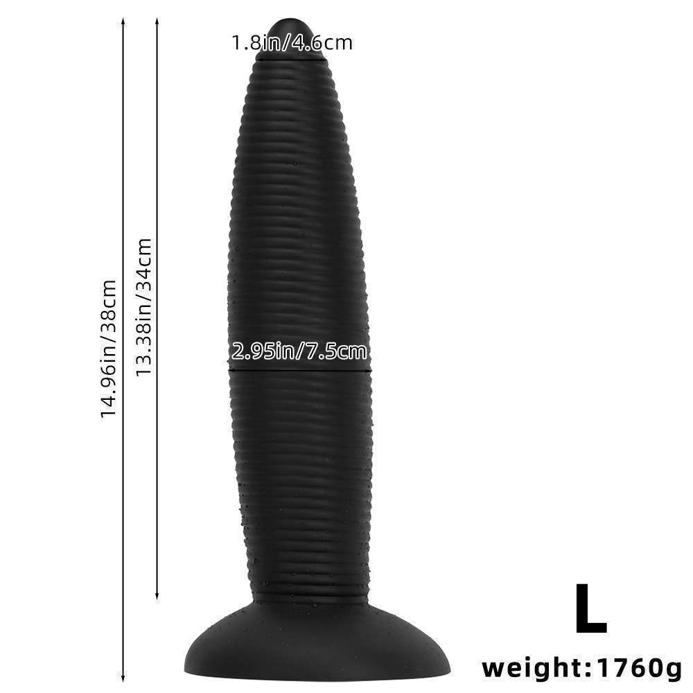 Silicone threaded huge anal plug