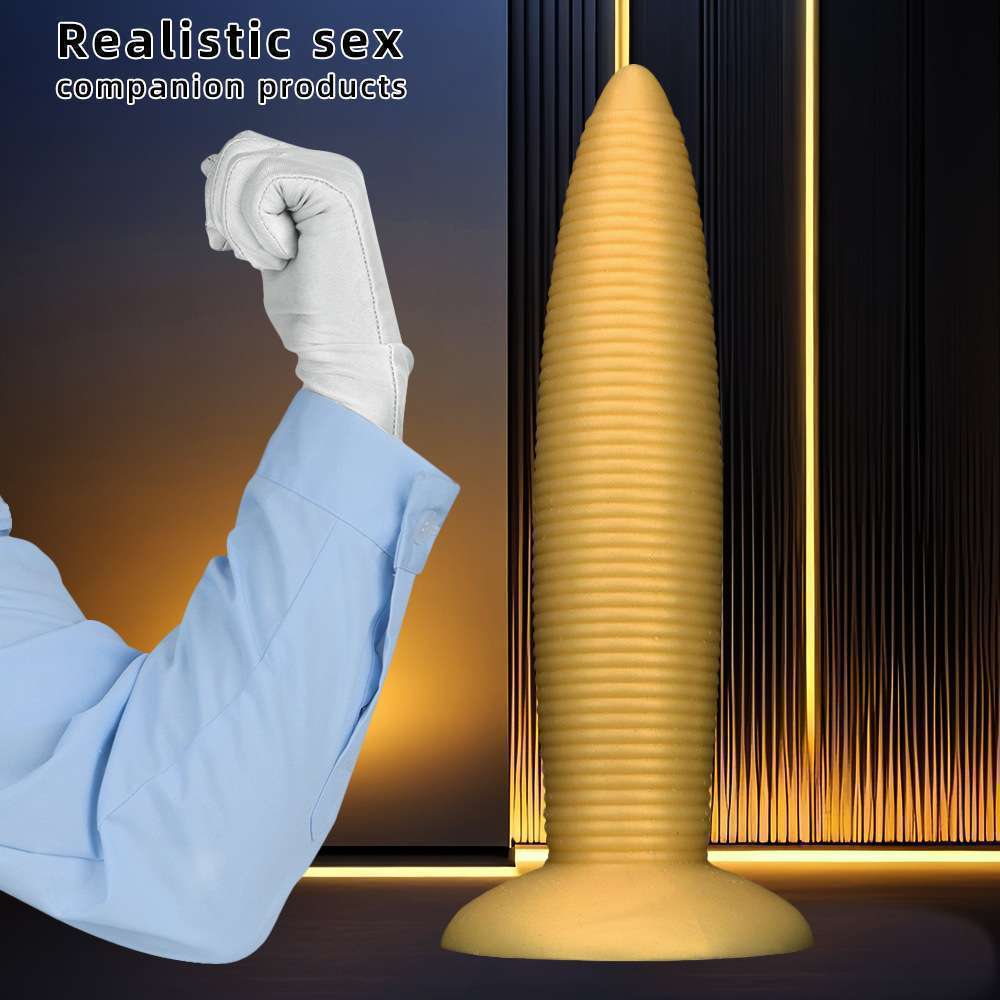 Silicone threaded huge anal plug