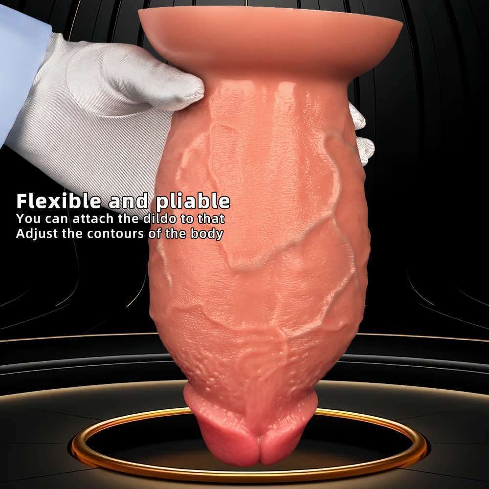 Liquid silicone large anal plug realistic dildo 23 x 10cm