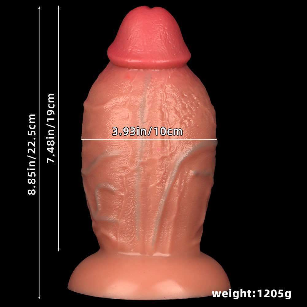Liquid silicone large anal plug realistic dildo 23 x 10cm