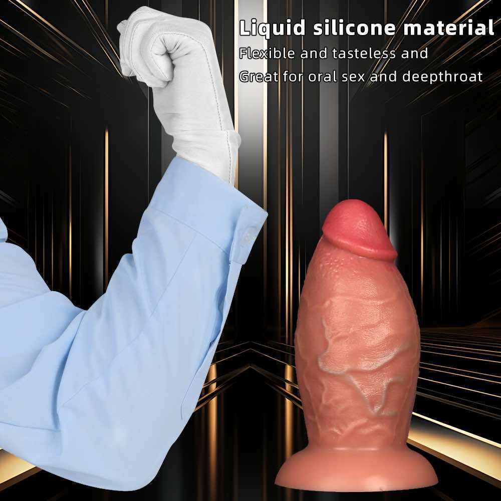 Liquid silicone large anal plug realistic dildo 23 x 10cm