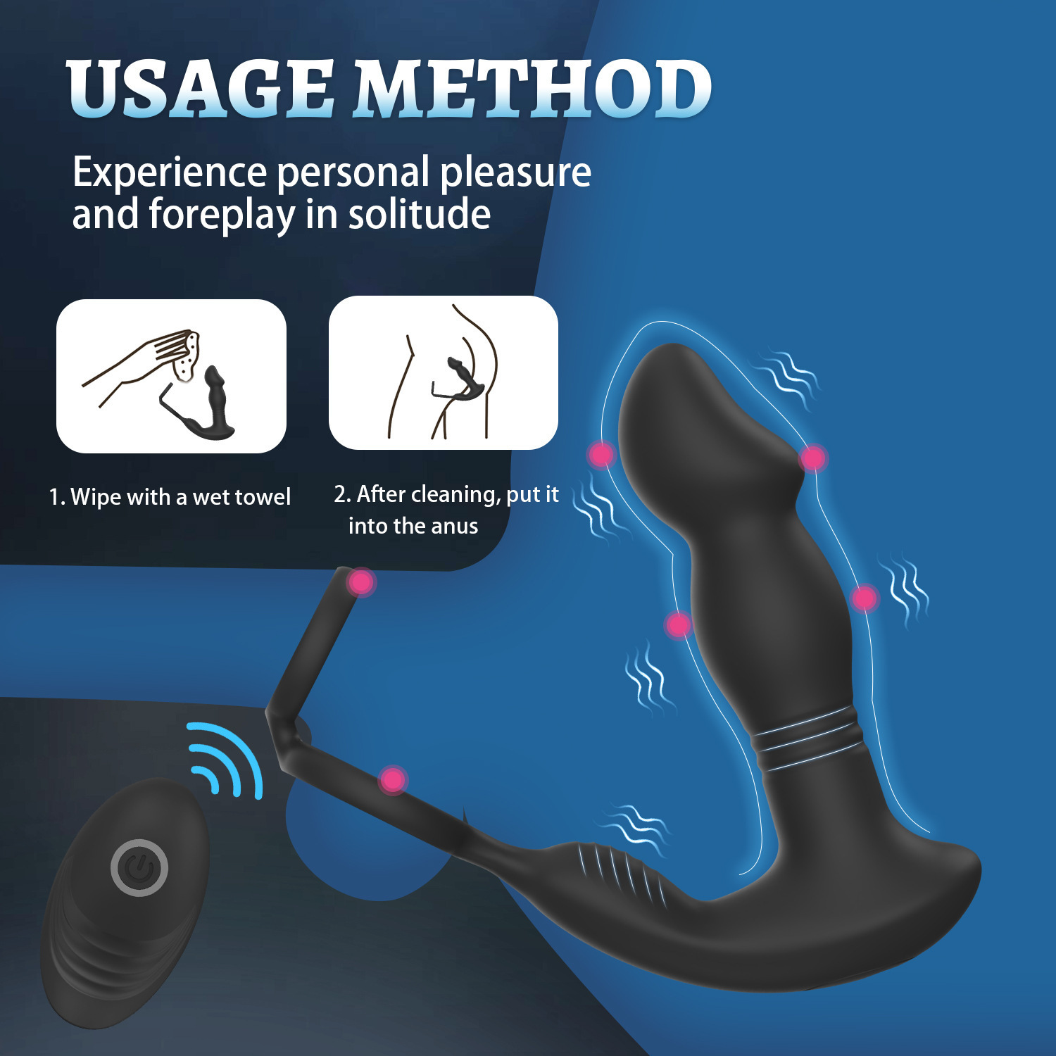 Remote control prostate massager steel ball sliding