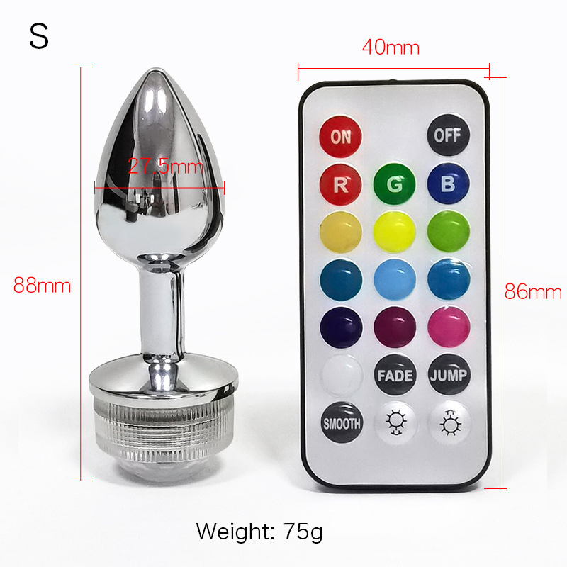 Remote control LED light anal plug