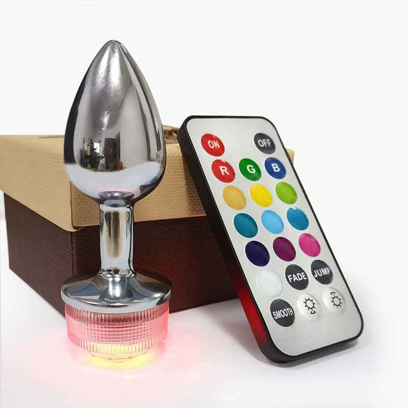 Remote control LED light anal plug
