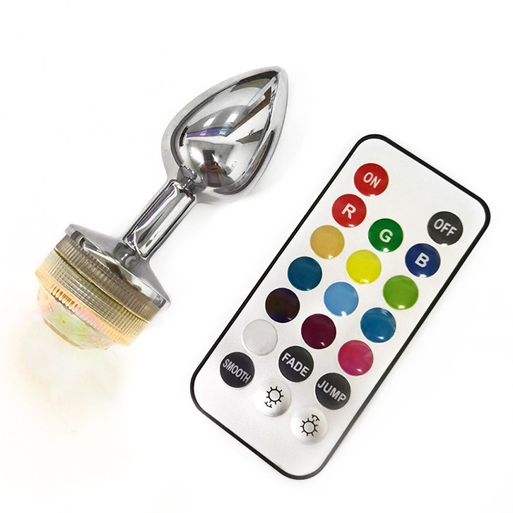 Remote control LED light anal plug