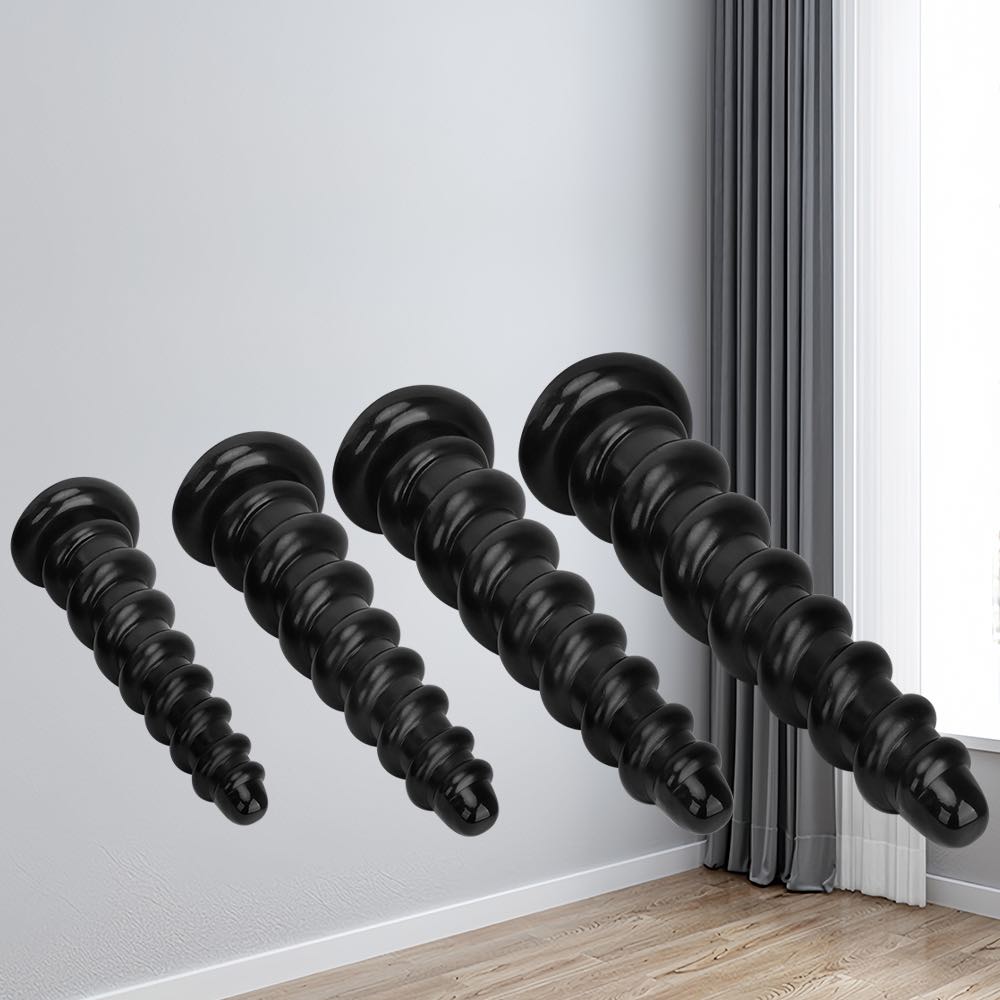 Multi sized oversized long threaded anal plug