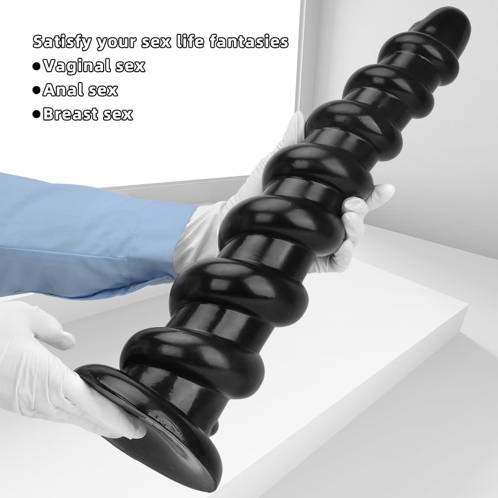 Multi sized oversized long threaded anal plug