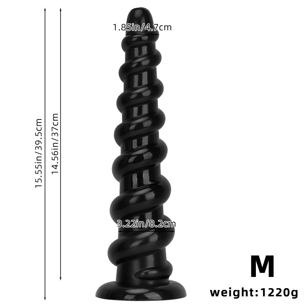 Multi sized oversized long threaded anal plug