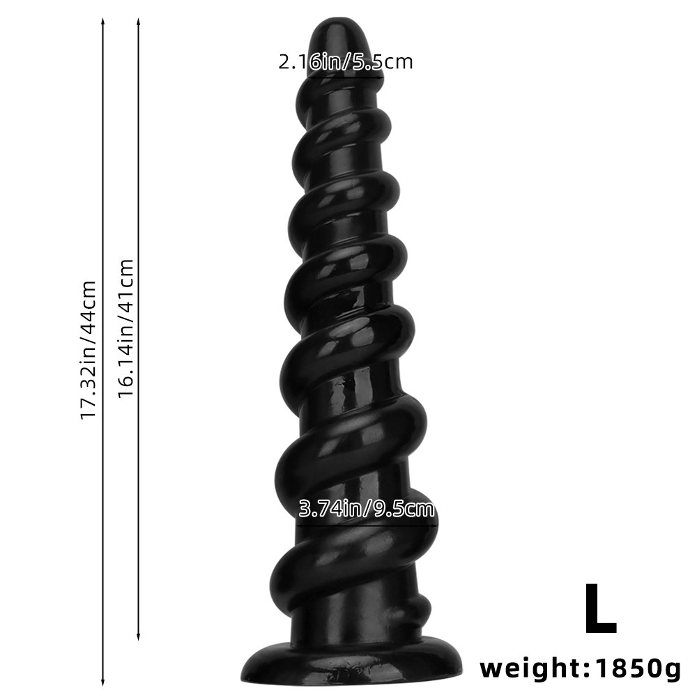Multi sized oversized long threaded anal plug