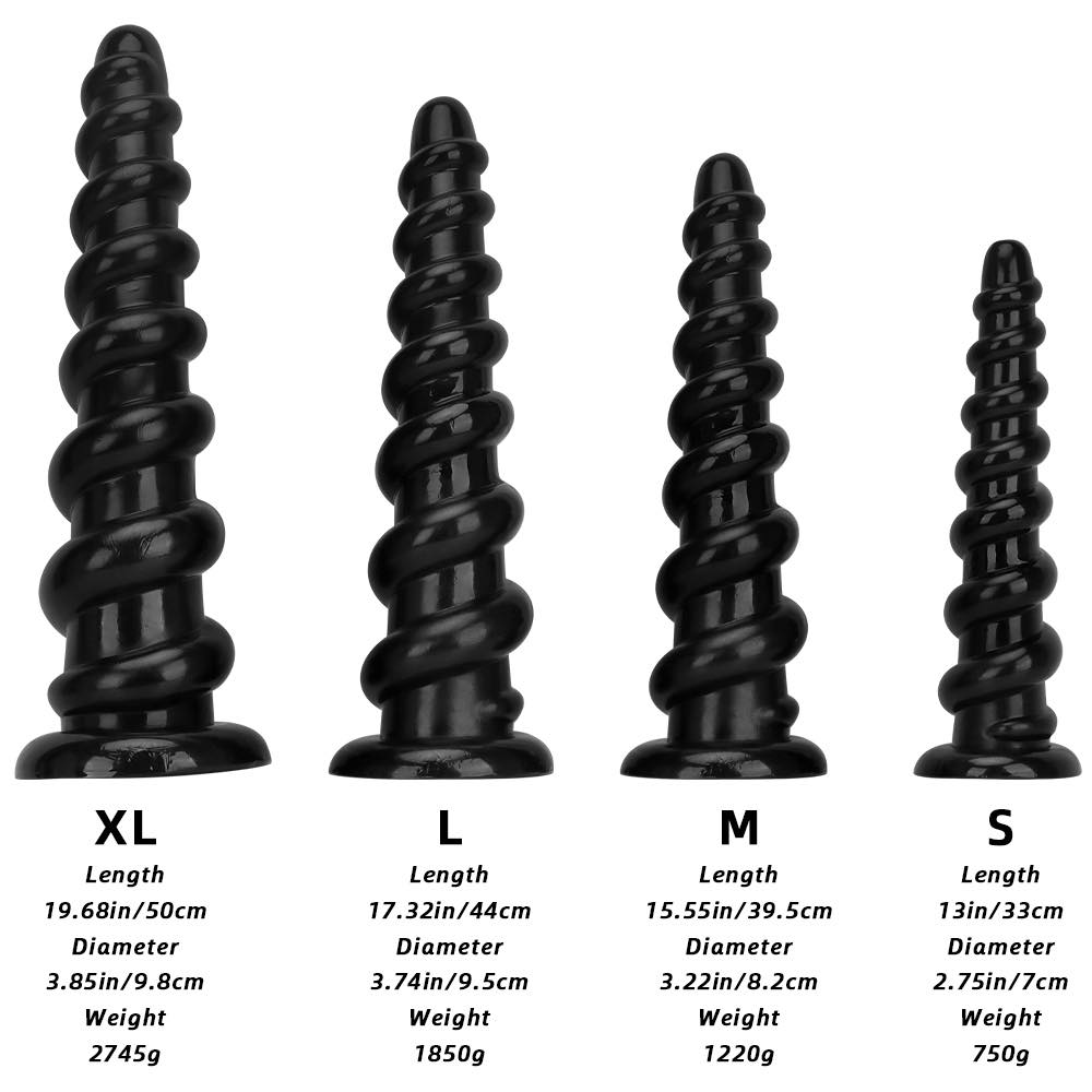 Multi sized oversized long threaded anal plug
