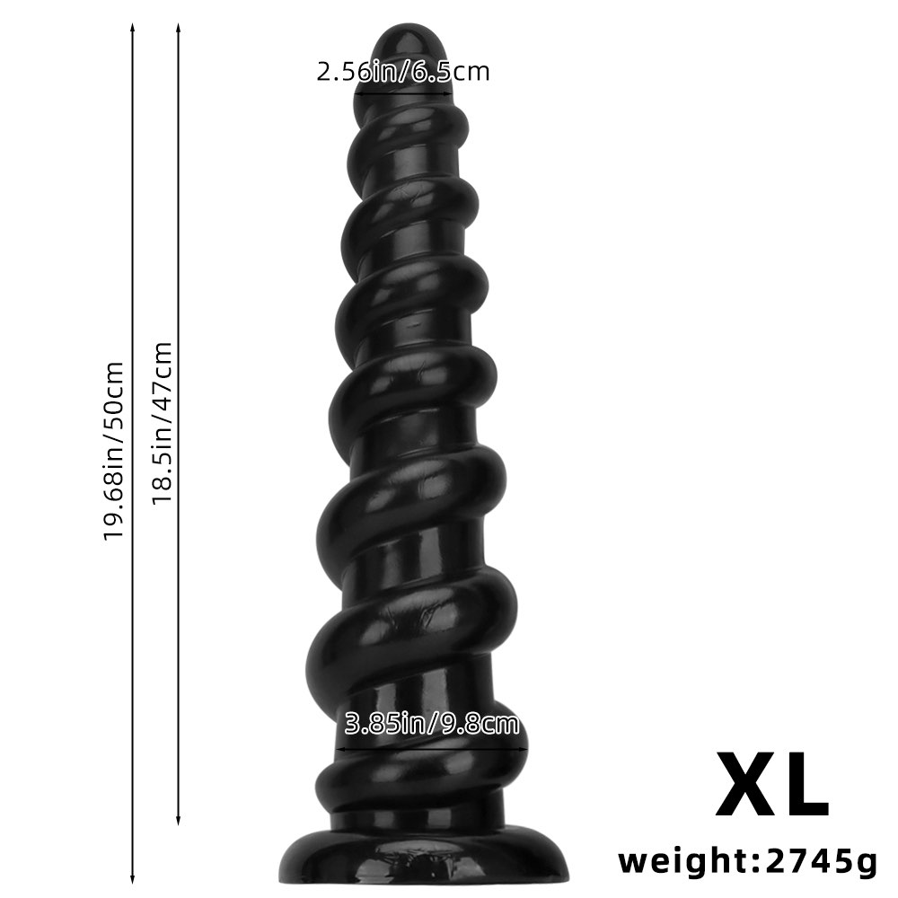 Multi sized oversized long threaded anal plug