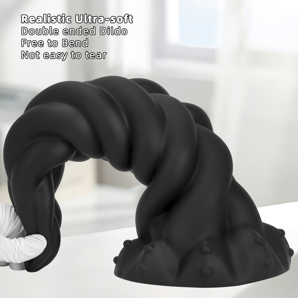 Super large liquid silicone Fried Dough Twists soft anal plug big dildo