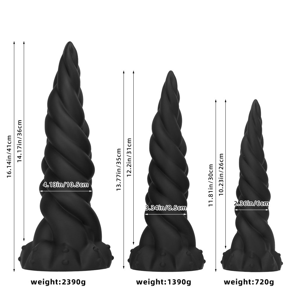 Super large liquid silicone Fried Dough Twists soft anal plug big dildo