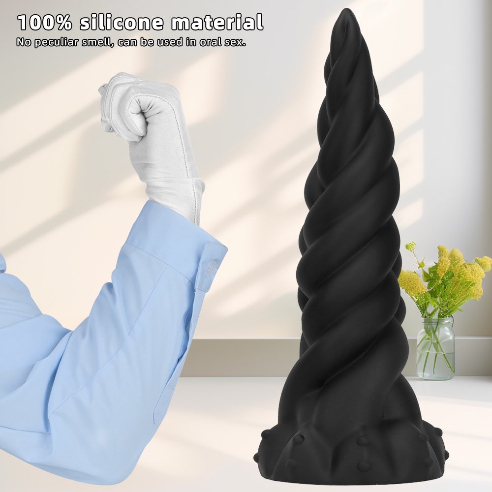 Super large liquid silicone Fried Dough Twists soft anal plug big dildo