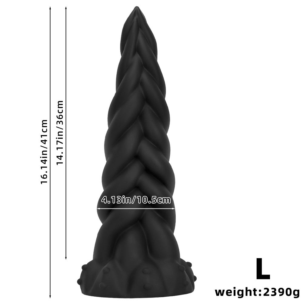 Super large liquid silicone Fried Dough Twists soft anal plug big dildo