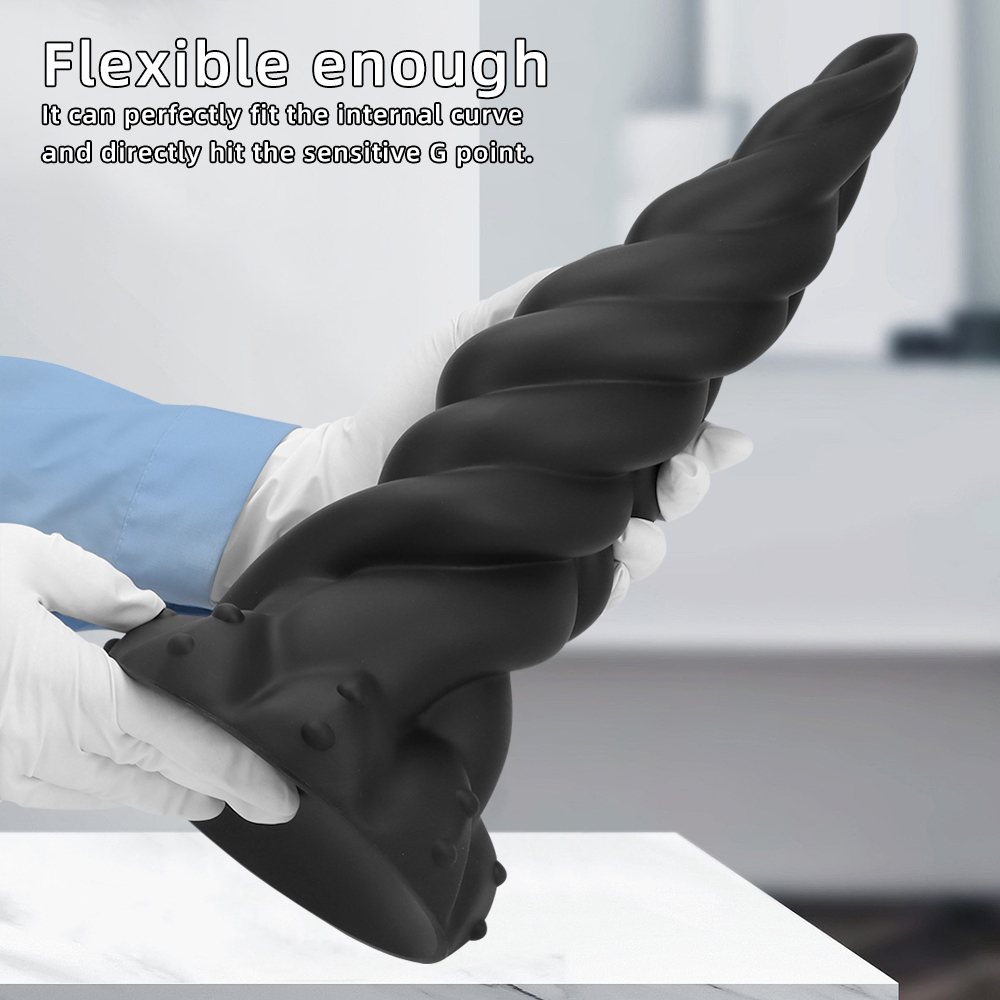 Super large liquid silicone Fried Dough Twists soft anal plug big dildo