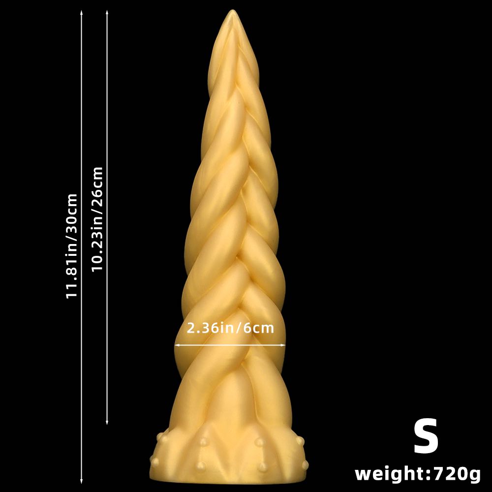 Super large liquid silicone Fried Dough Twists soft anal plug big dildo