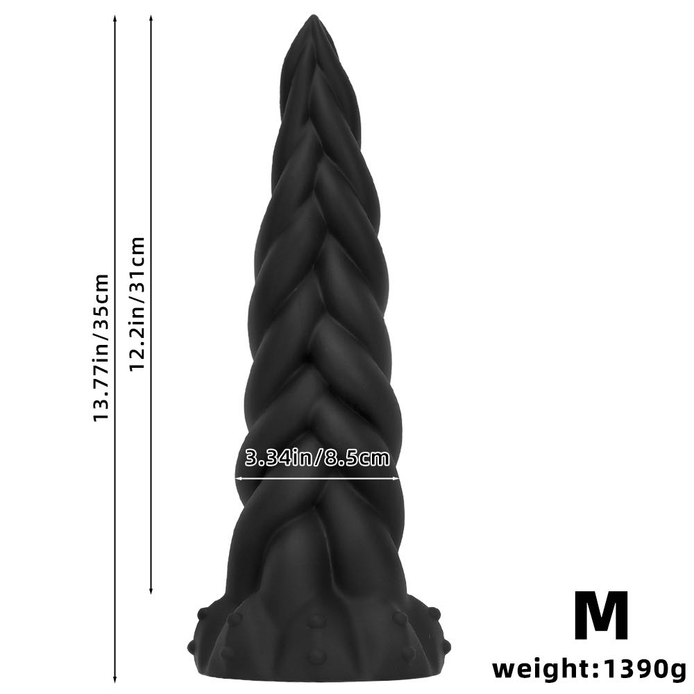 Super large liquid silicone Fried Dough Twists soft anal plug big dildo