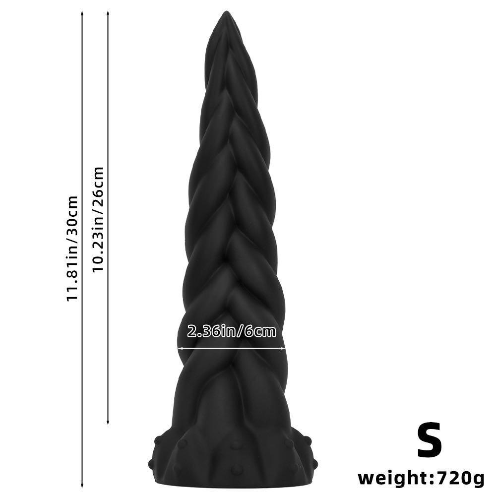 Super large liquid silicone Fried Dough Twists soft anal plug big dildo