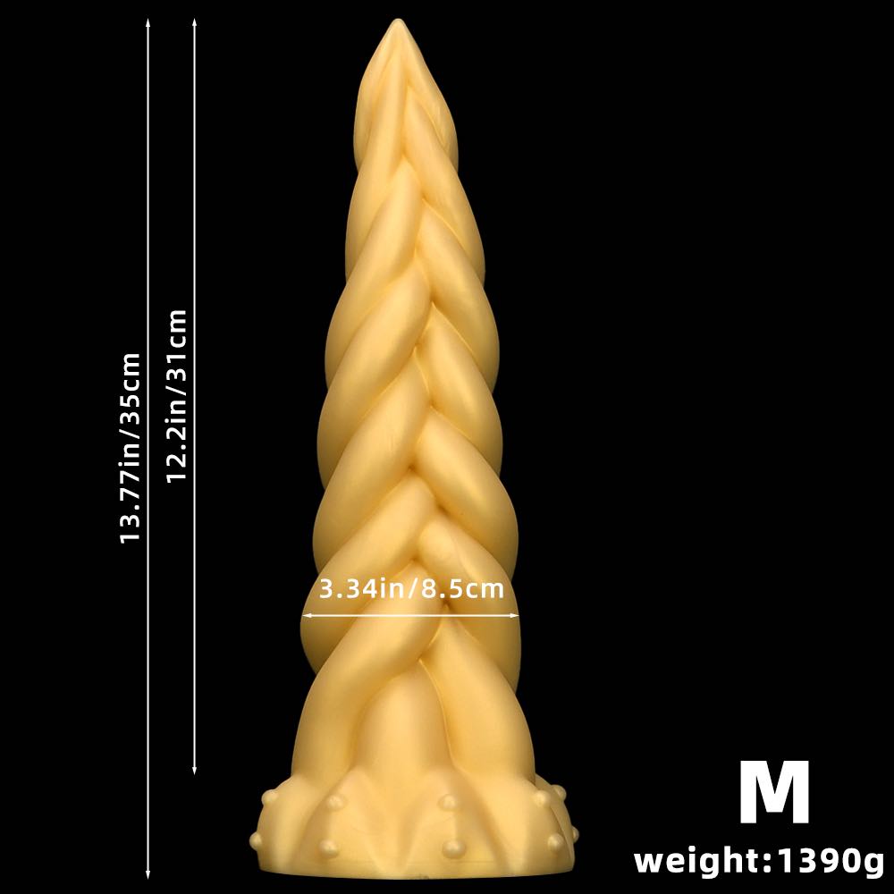 Super large liquid silicone Fried Dough Twists soft anal plug big dildo