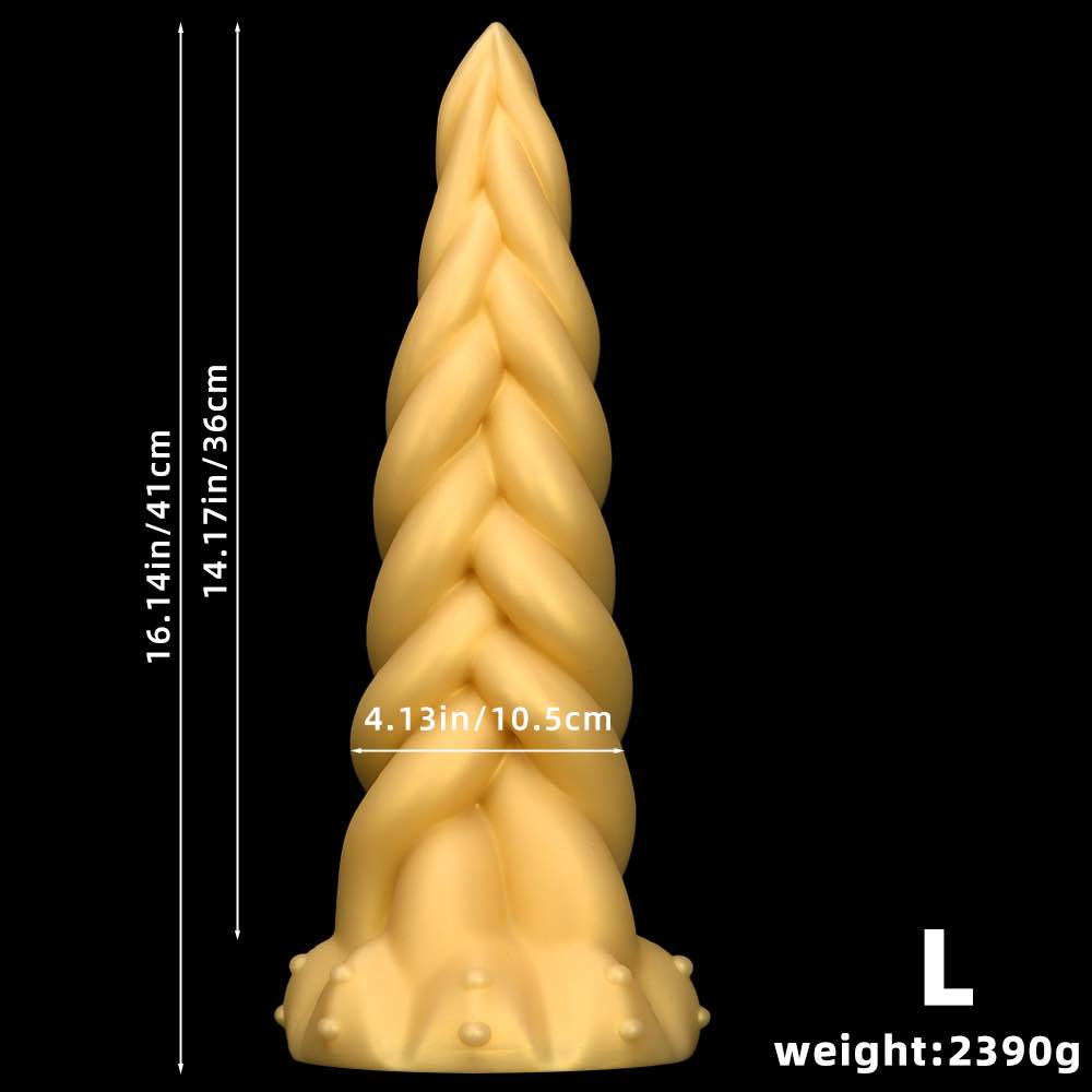 Super large liquid silicone Fried Dough Twists soft anal plug big dildo