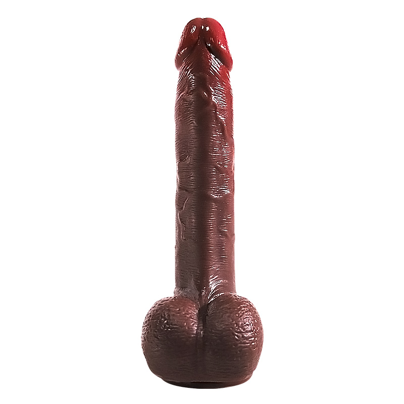 Lambskin Dildo Liquid silicone blackish purple / 8.66 /7.48 inch