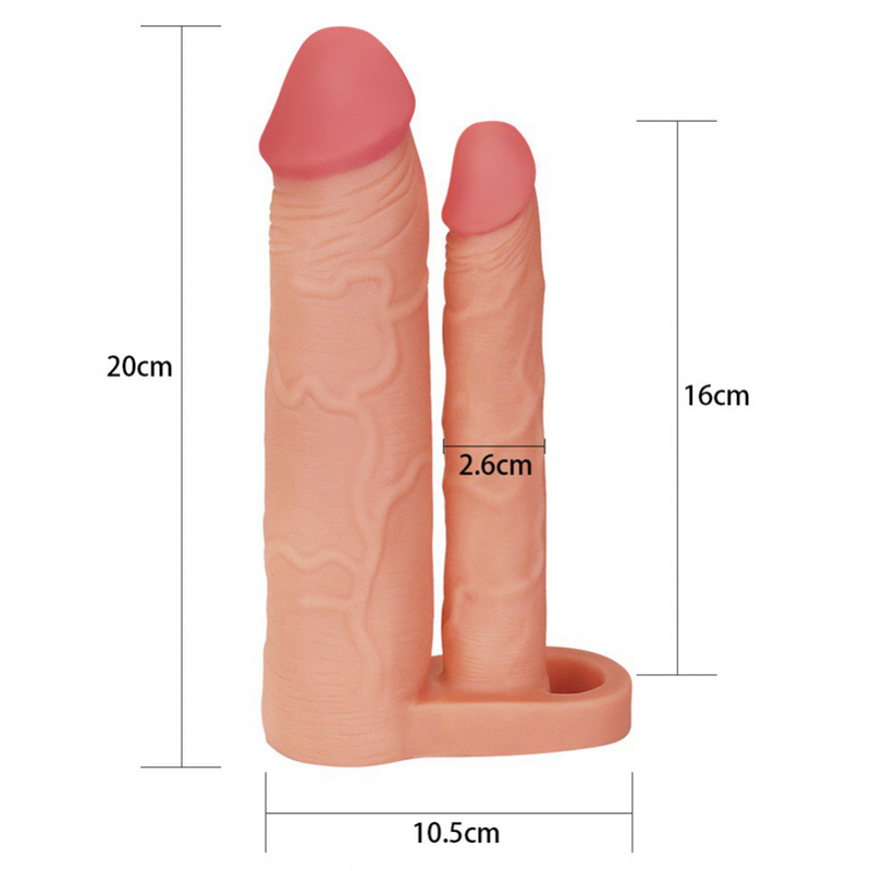 Pleasure X-Tender Double Penetration Penis Sleeve