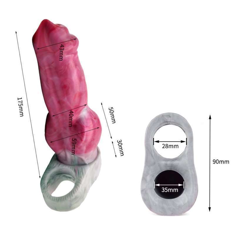 Mixed Color Abnorma Penis Sleeve - Rose