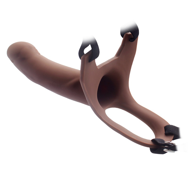 Hollow Strap-on Silicone Curved Dong
