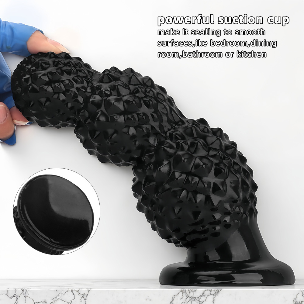 Pulling beads with suction cup anal plug