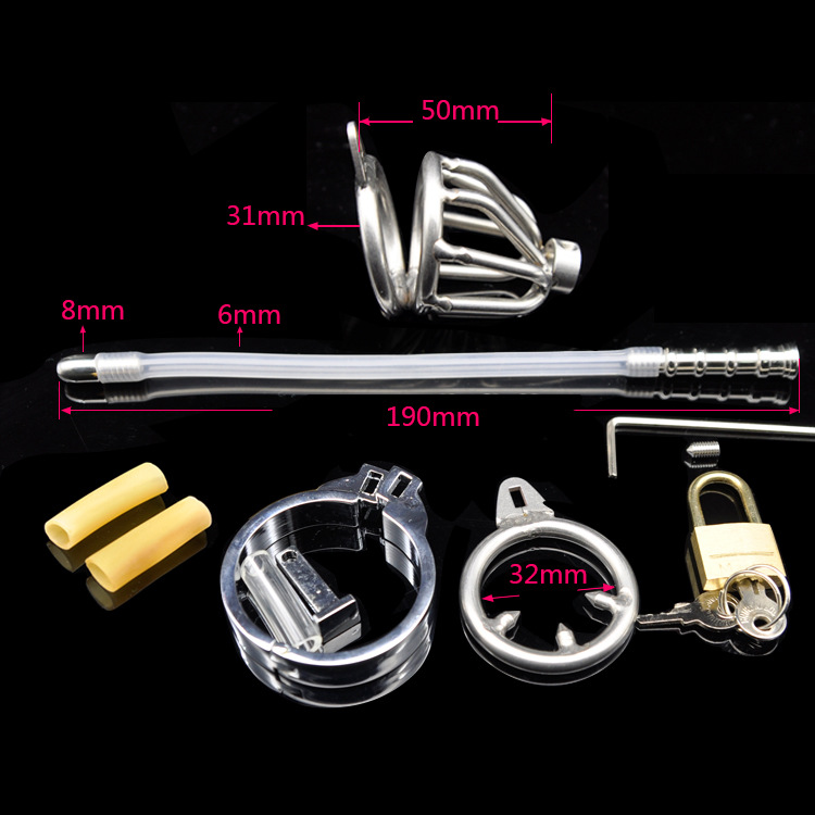 Cock Cage With Cum Through Catheter Tube