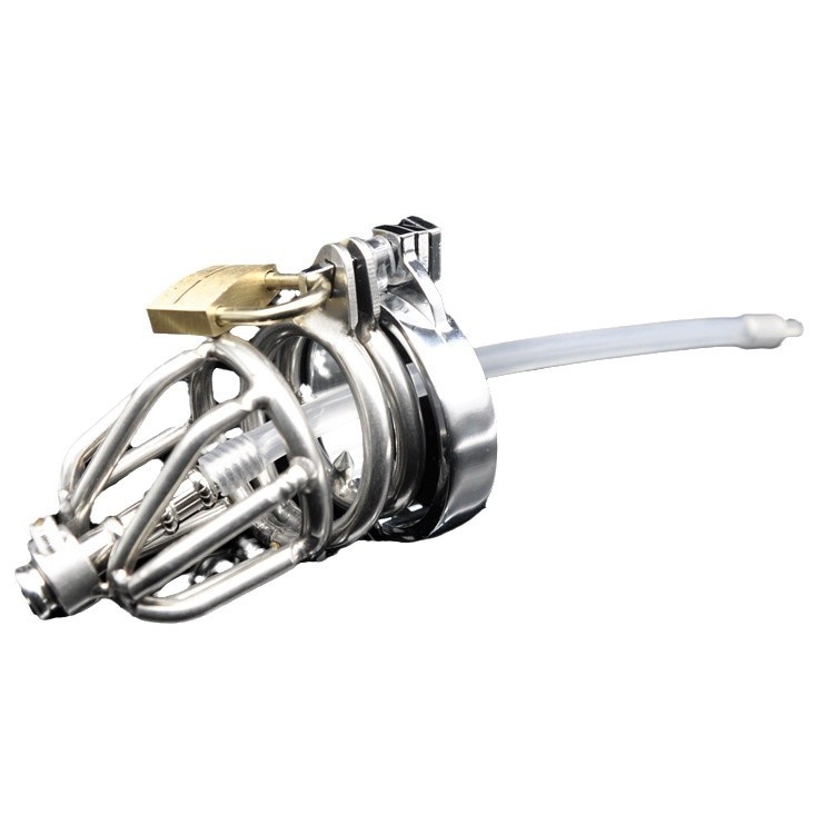 Cock Cage With Cum Through Catheter Tube