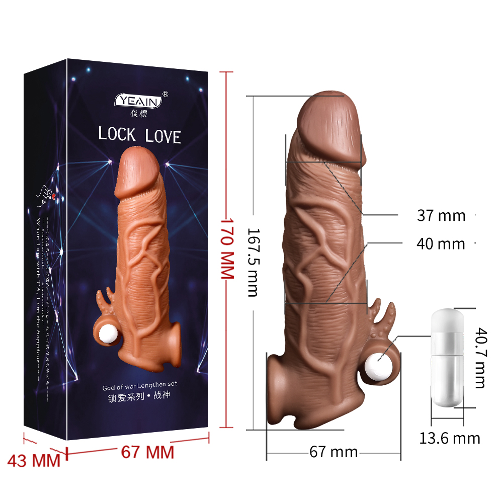 Vibration liquid silicone dildo penis extension sleeve