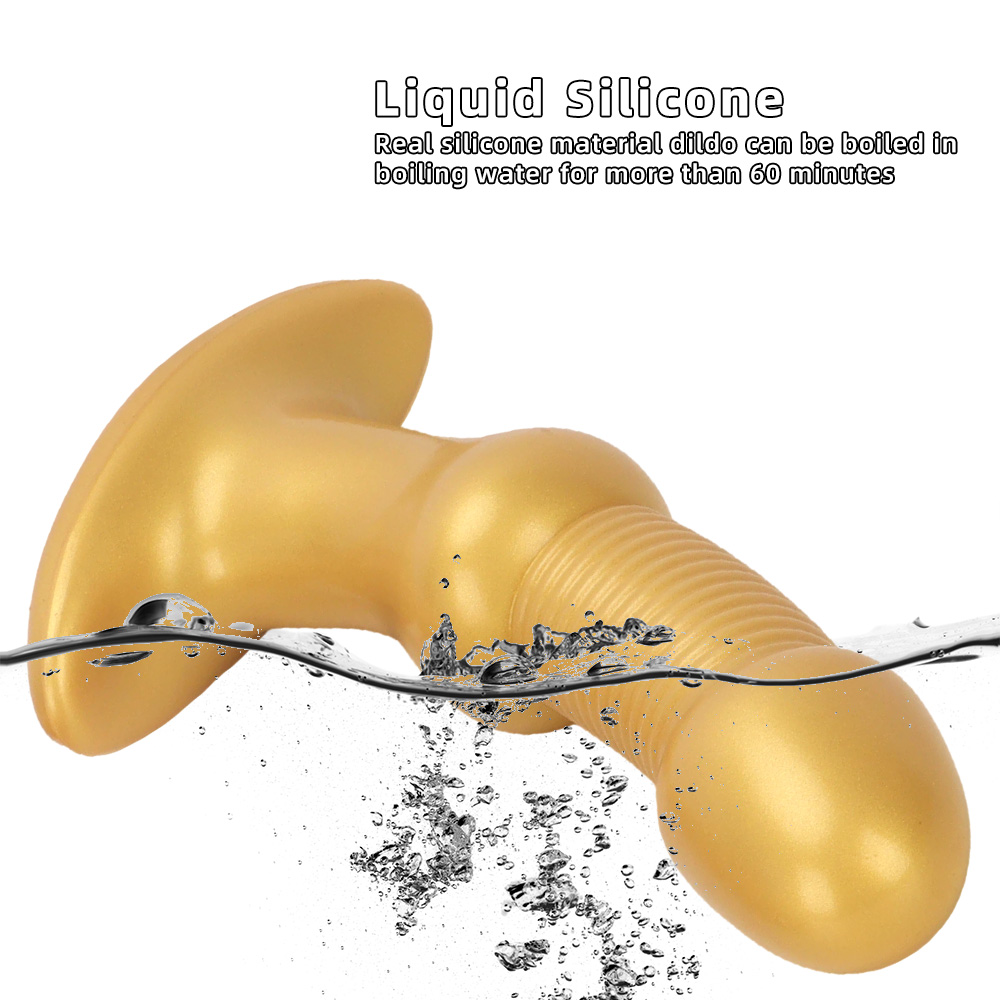 Wear An Anal Plug Big Head Silicone Dildo