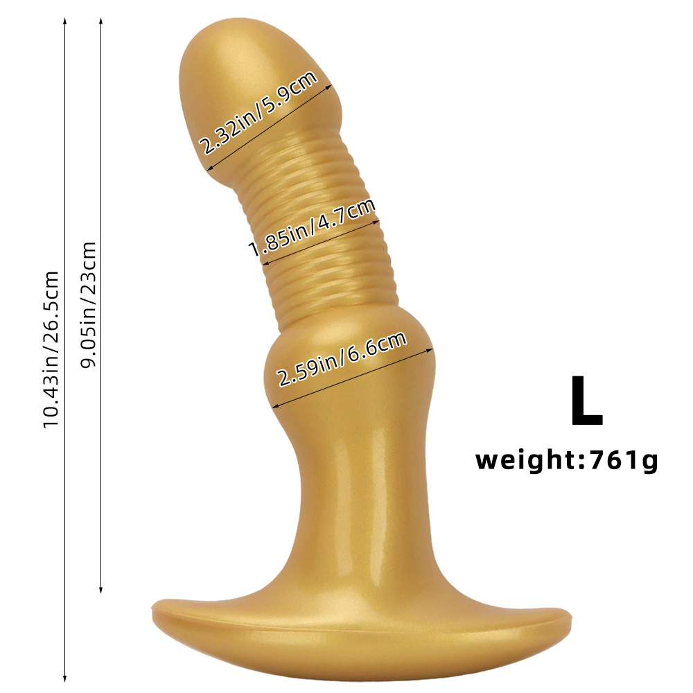 Wear An Anal Plug Big Head Silicone Dildo