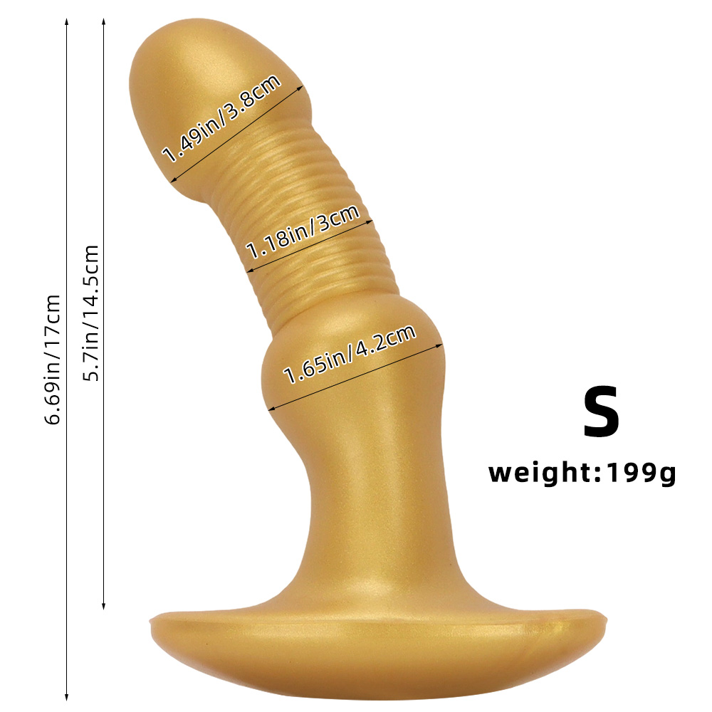 Wear An Anal Plug Big Head Silicone Dildo
