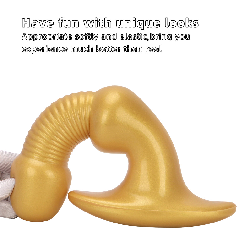 Wear An Anal Plug Big Head Silicone Dildo