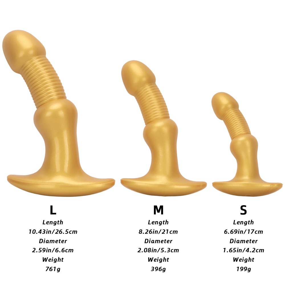 Wear An Anal Plug Big Head Silicone Dildo